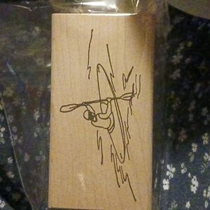 Man kayaking rubber stamp